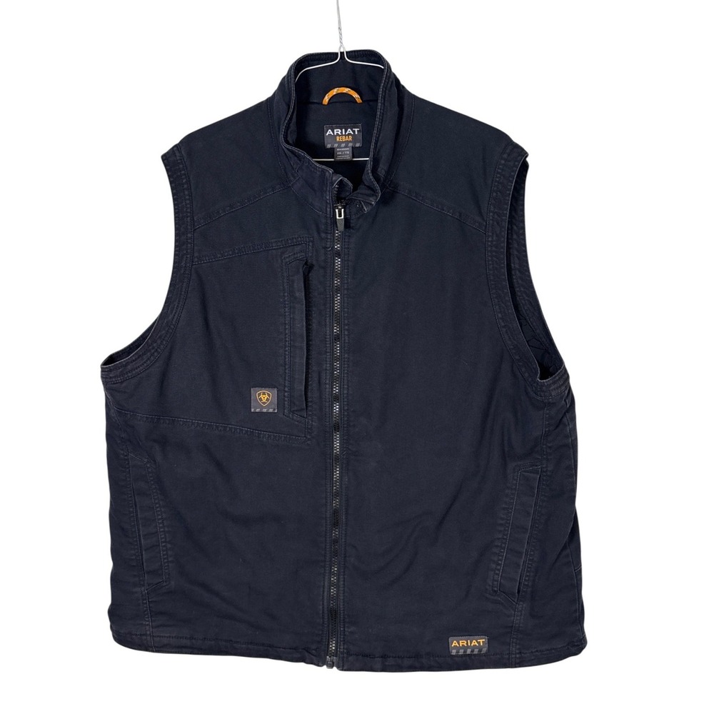 Ariat Rebar Washed DuraCanvas Insulated Work Vest Black XXL 10027867